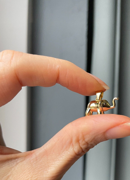 Elefant Halskette vergoldet SterlingSilber Kette Krafttier